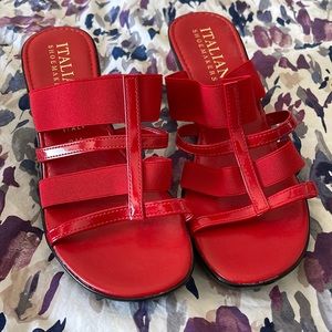 Size 9 red wedge heel